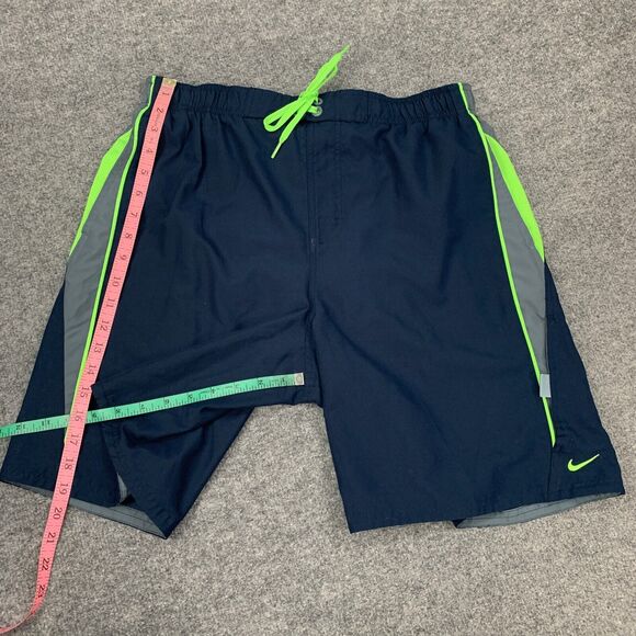 Nike Shorts Mens L Large Navy Colorblock Swimming Water Beach Swim Lined Trunks - Picture 7 of 14